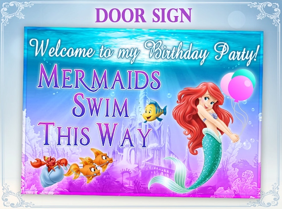 birthday mermaid 21st sign to Sign party similar Door Pool Items Little Mermaid
