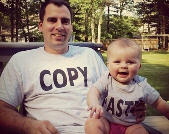 Dad and Baby Matching Shirts Set, Gift for Dad, Copy Paste Shirt Set