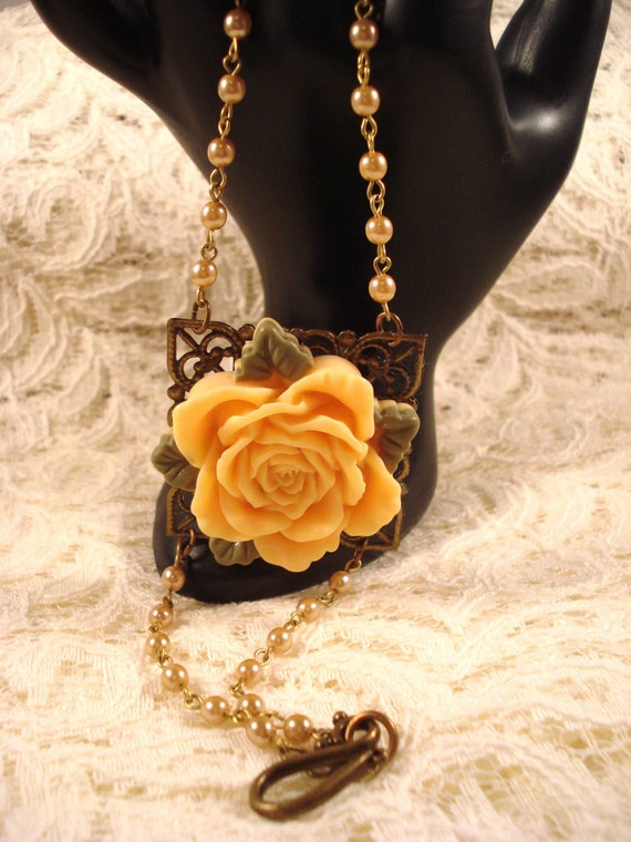 Spring Sale 20 Off Yellow Rose Bracelet by SherisUniqueBoutique