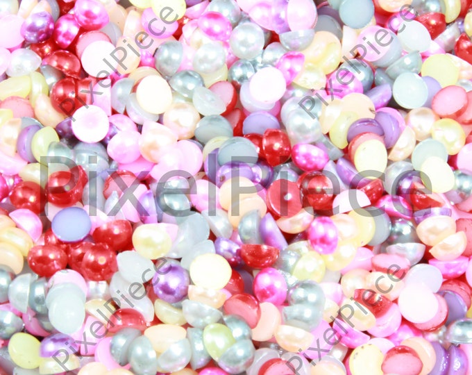 Mix Half Pearl Gems Flat Back Face Art Nail Art Scrapbook Phone Decoration Cabochon 2mm 3mm 4mm 5mm 6mm 8MM