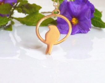 Copper birds Necklace, Gold Bird Necklace, Dainty Bird Necklace, Copper birds Necklace, Gold bird jewelry, Gold Animal Necklace.