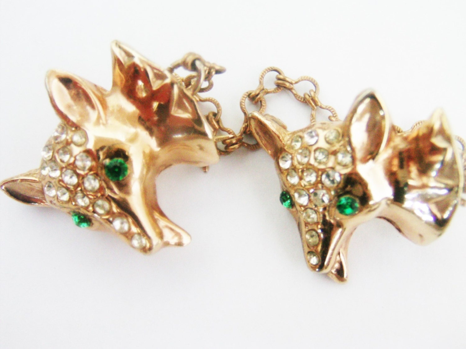 Vintage fox Jewelry / Fox brooch / Pin / Chatelaine Jewelry