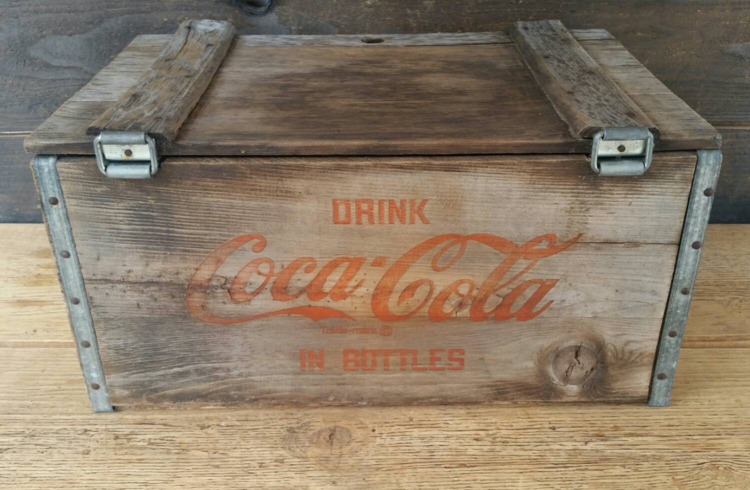 CocaCola Crate Coke Decor Vintage Wood Box Wood Storage