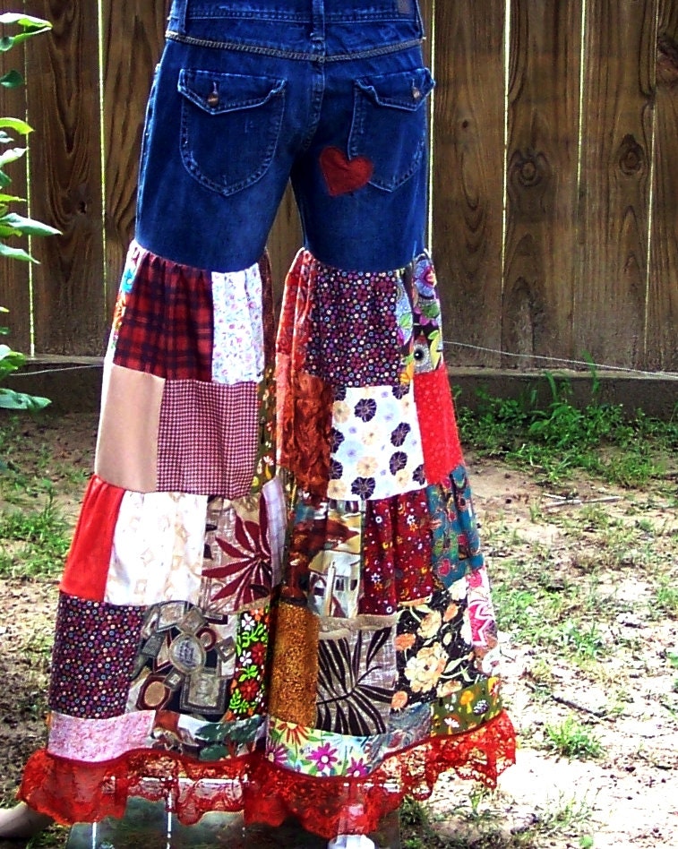 Patchwork Pants Bell Bottoms Bell Bottom Jeans Patchwork Jeans