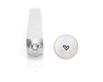 WHIMSY HEART Metal Stamp, ImpressArt Stamp, 3mm tall, Steel Punch for Hand Stamping Jewelry, Whimsical Metal Stamping Design, Steel Stamp