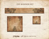 DIY Etsy Shop Banner Set - DIY Etsy Banner Set - DIY Etsy Banner - Diy Etsy Banner Set - Instant Download  3 Pieces Ancient Gold n. 007