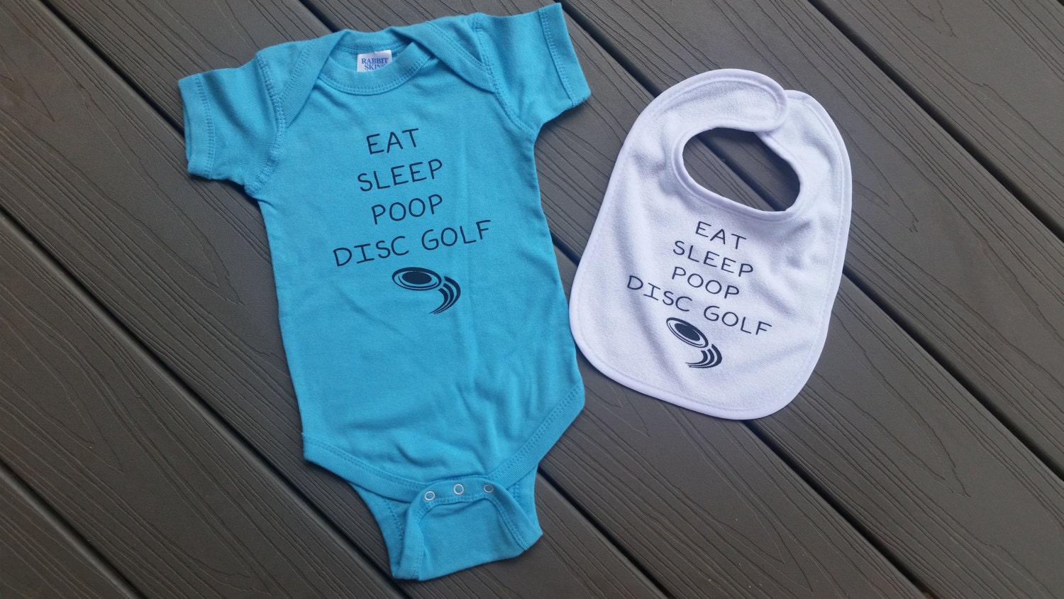 Matching Onesie and Bib Disc Golf Baby Baby by MakeItPersonalbyMM