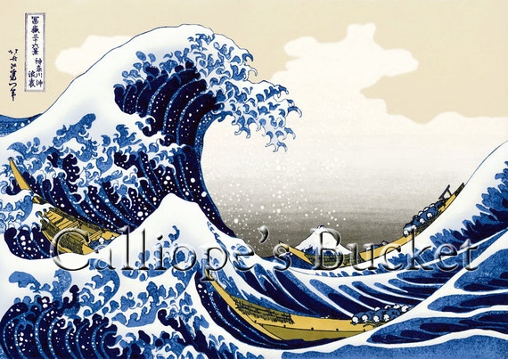 Beneath the Great Wave off Kanagawa by CalliopesBucket on Etsy