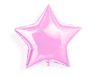 Light Pink Star Balloon - Matte Foil Mylar - 20" - First Birthday Party, One, New Years Eve, Wedding Shower, Baby Shower, Helium Balloon