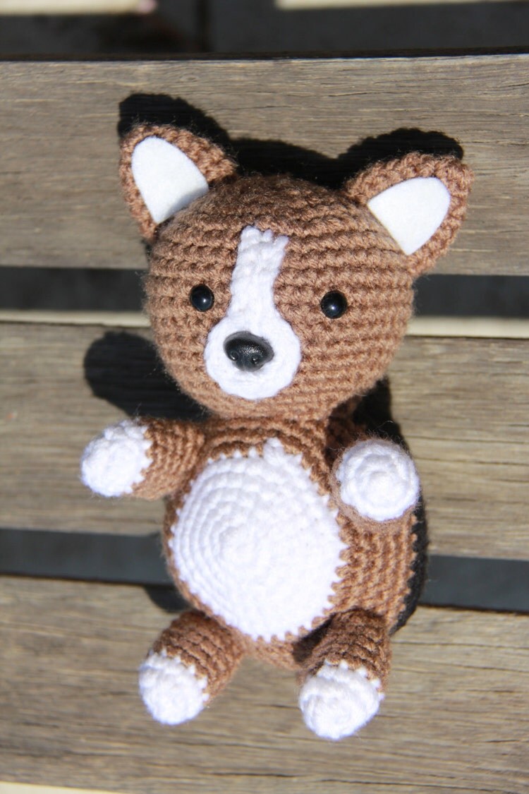 tri color corgi plush