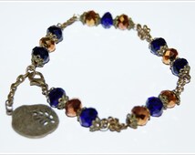 antique bronce morgaine crystal bracelet medieval Bracelet Crystal cut beads