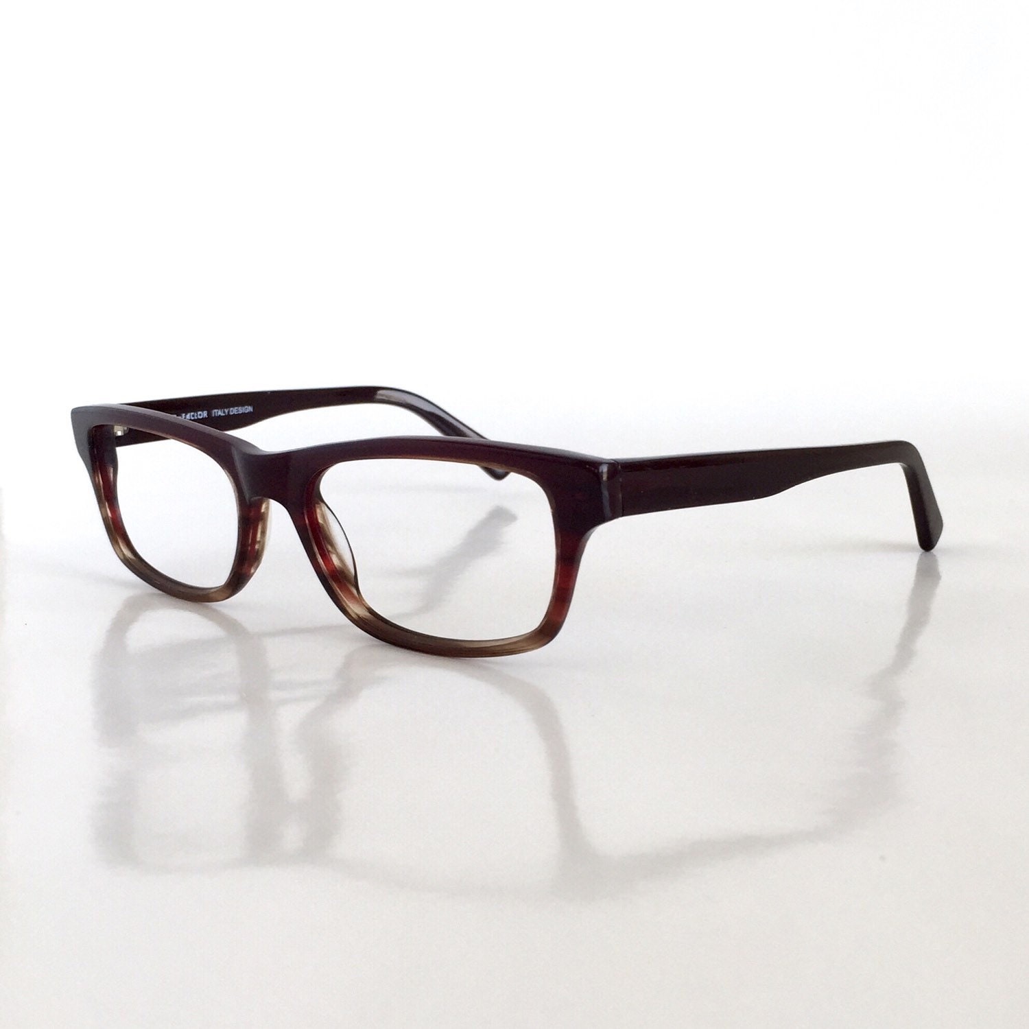 Wayfarer Reading Glasses Deep Plum Brown Frame Ombre 1425