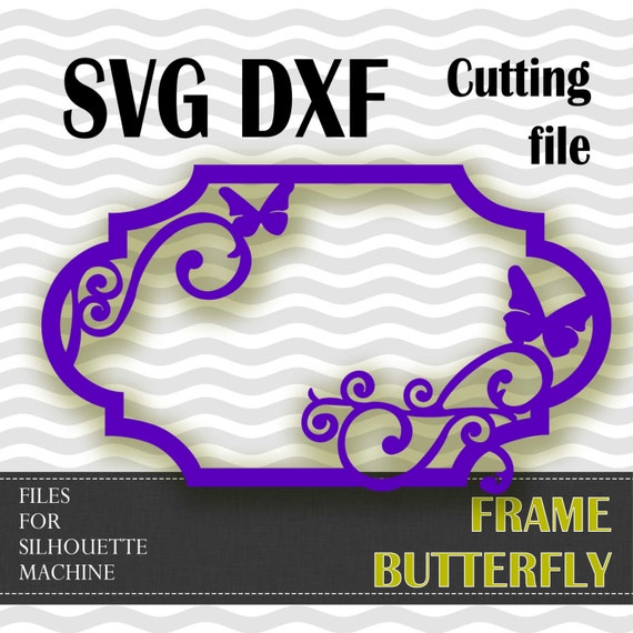 Download BUTTERFLY frame flourish frame design SVG DXF vinyl cut