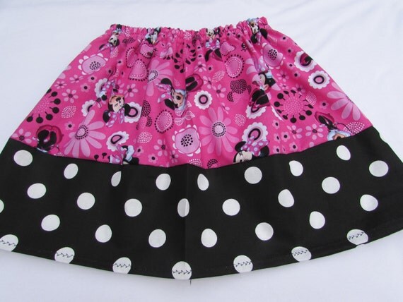 Polka Dot Minnie Mouse skirt/ size 6 mon. by livenlovecreations