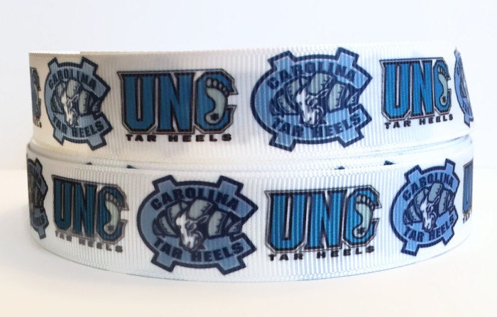 7/8 inch Grosgrain, UNC, North Carolina Tar Heels Ribbon, Carolina ...