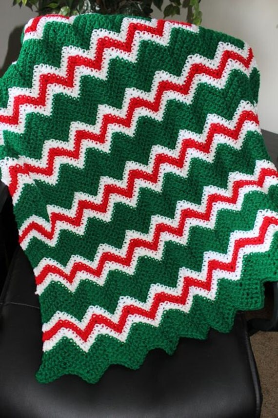 Crochet Christmas Baby Blanket Red White by ChristmasNeverEnds