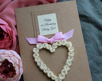 1st Birthday Card- Daughter Son Granddaughter Grandson- Girl or Boy Birthday Card - FIRST Birthday Daughter - Handmade Personalised Card
