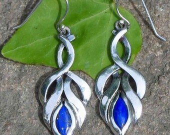 Sterling Silver VIKING Mountain Crystal Earrings Sweden