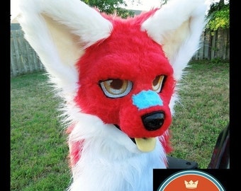 Custom Fursuit Head--Choose Up to 2 colors of fur, resin blank, Simple/ Basic designs, FURRY, CAT, FURSUIT, Resin blank, fursuit head base