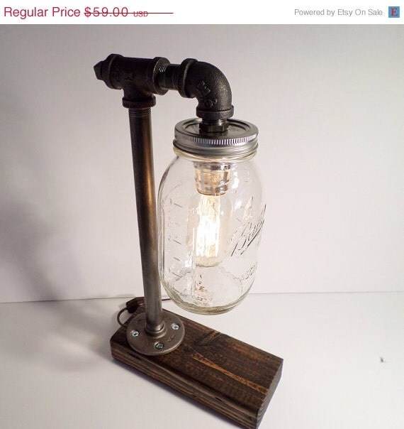 ON SALE Quart Ball Mason Jar Edison lamp by UrbanIndustrialCraft