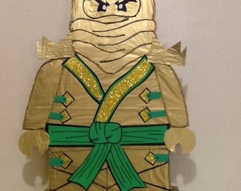 Inspired Ninjago pinata. Ninjago gold pinata. Ninjago golden. Ninjago birthday Party. Ninjago Party supplies