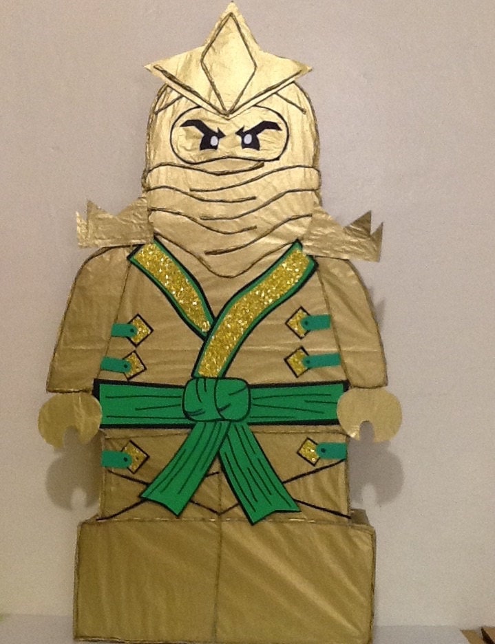 Inspired Ninjago pinata. Ninjago gold pinata. Ninjago golden.