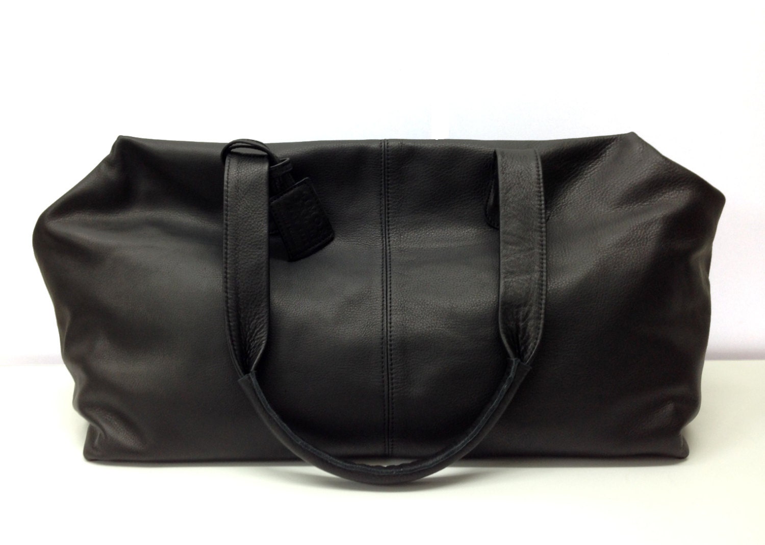 weekend bag black leather