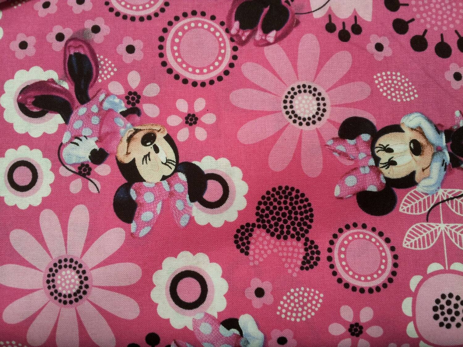 Minnie Mouse 100 Cotton Fabric by the yard by ReneesChoiceFabrics