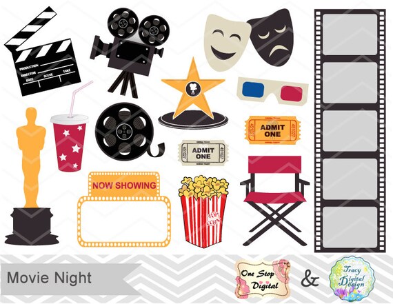 Instant Download Digital Movie Clip Art Movie Clipart Movie