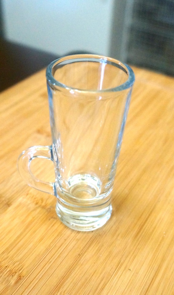 Shot Glass Crisa Glass Handle at bottom Heavy by ARTSTUDIObyLES