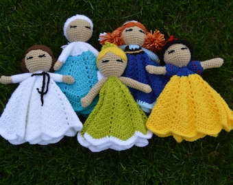 Princess Crochet Lovey Security Blankets