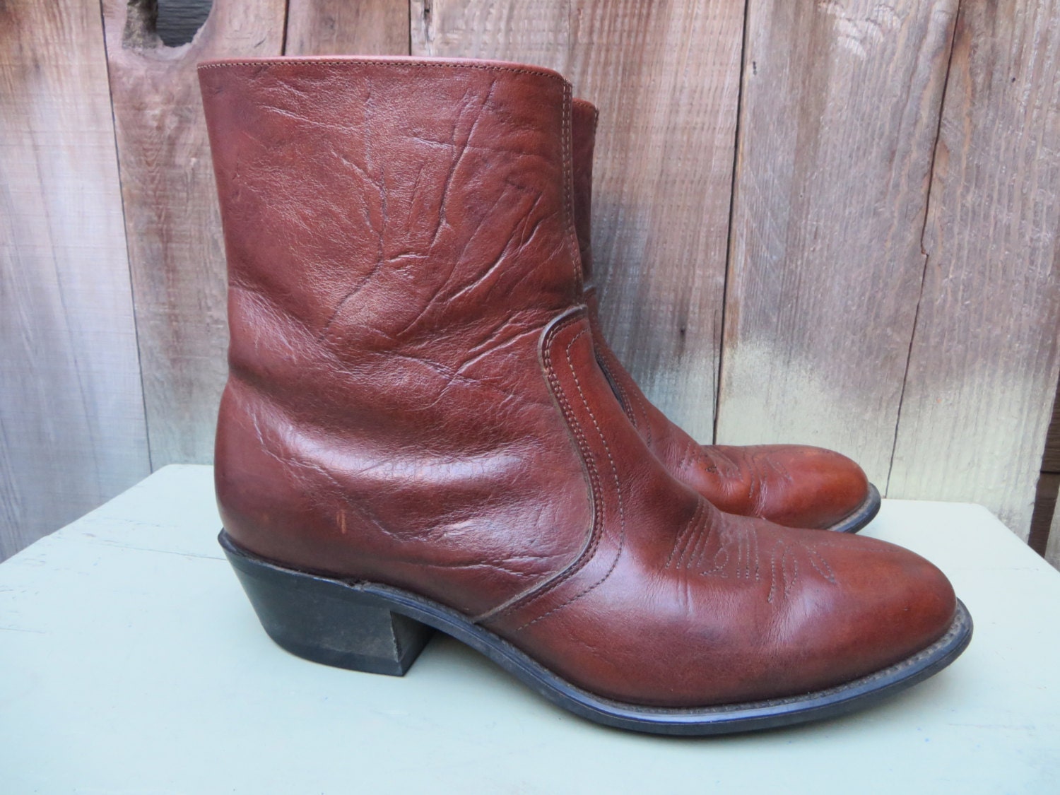mens retro leather boots