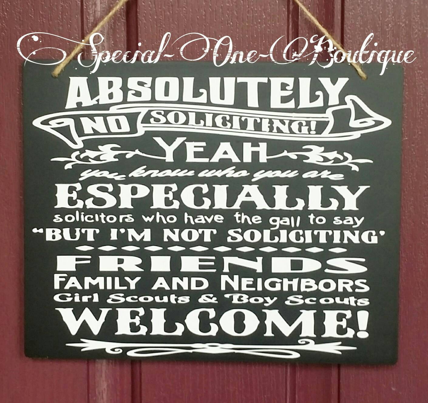 no soliciting sign door hanger sign home by specialoneboutique