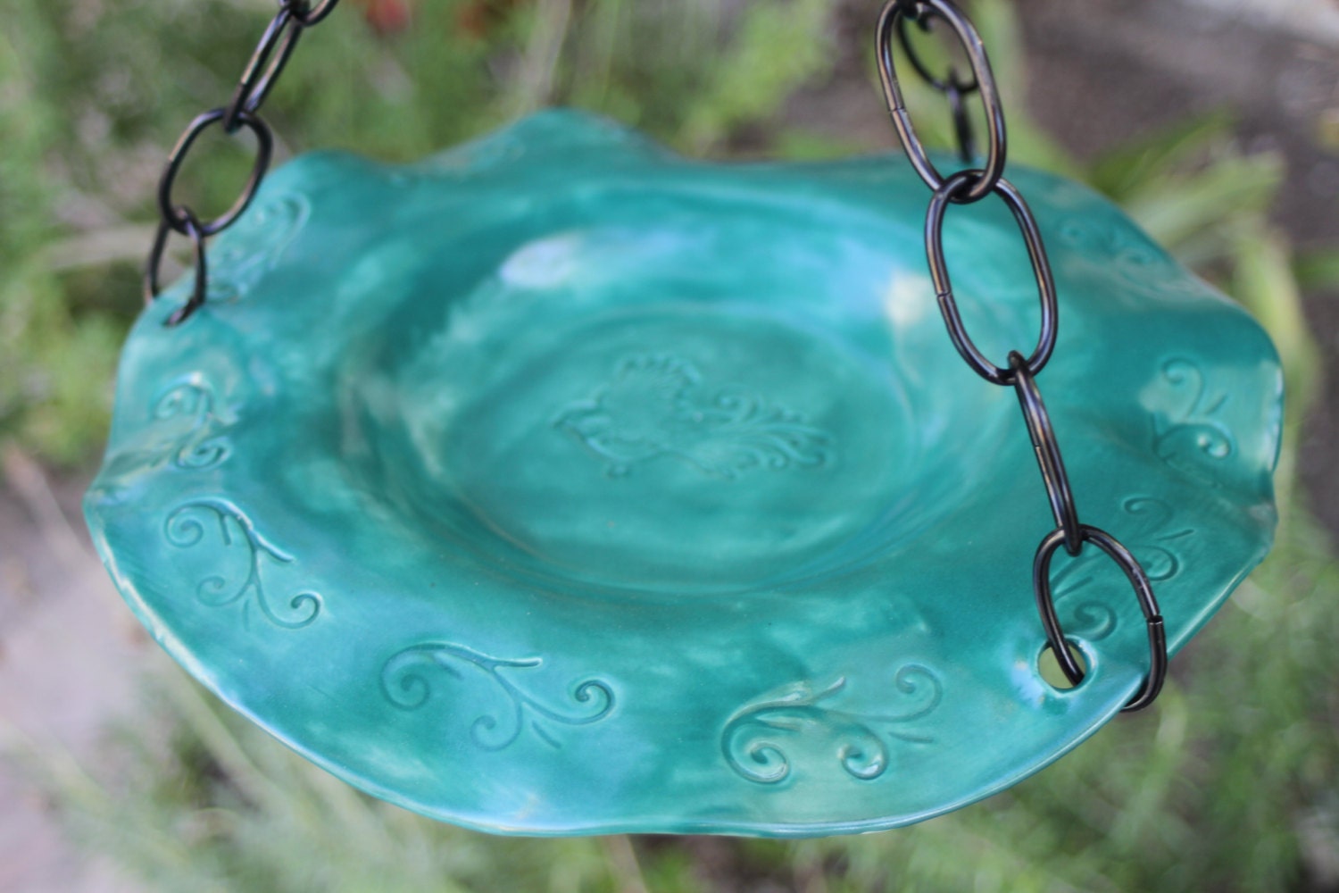 Handmade Hanging Bird Bath Hanging Bird by ManuelaMarinoCeramic