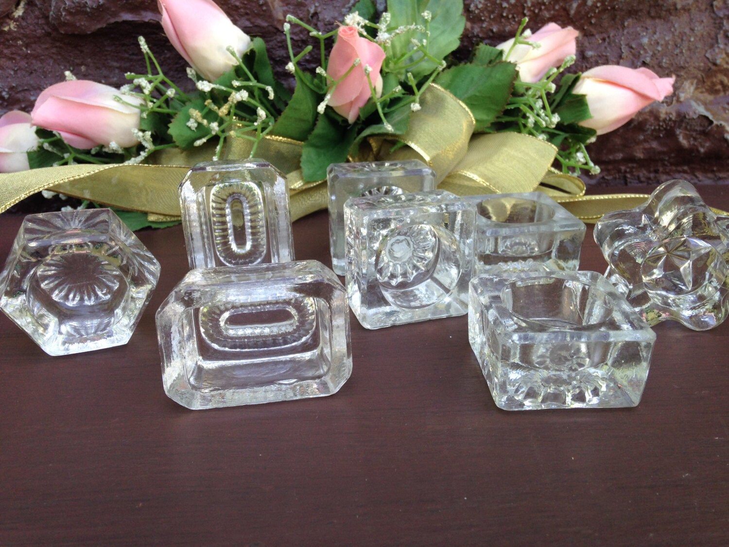 Antique Salt Cellars 8 Cut Glass Salt Dips Victorian