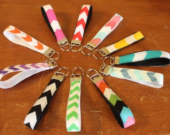 Chevron Fabric key chains,key fob