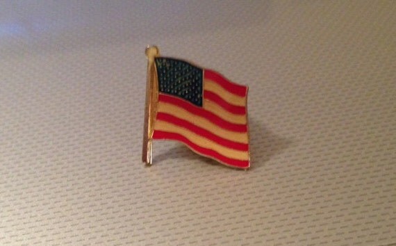 Vintage Enamel American Flag Lapel Pin