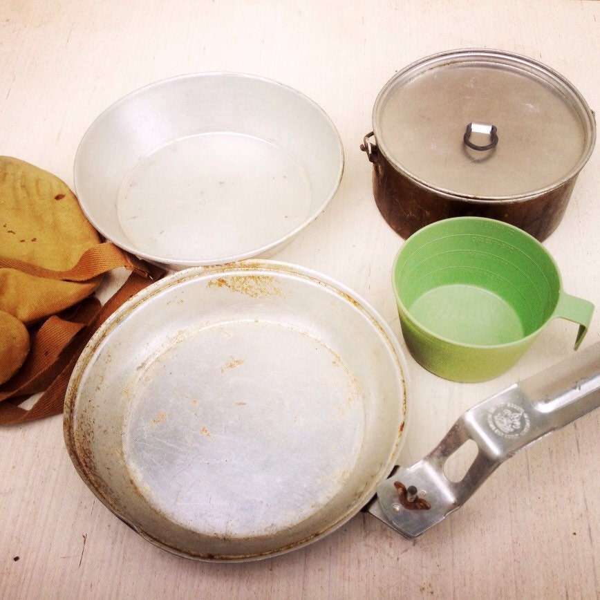 60's Vintage Official Boy Scout Mess Kit / Camping Gear