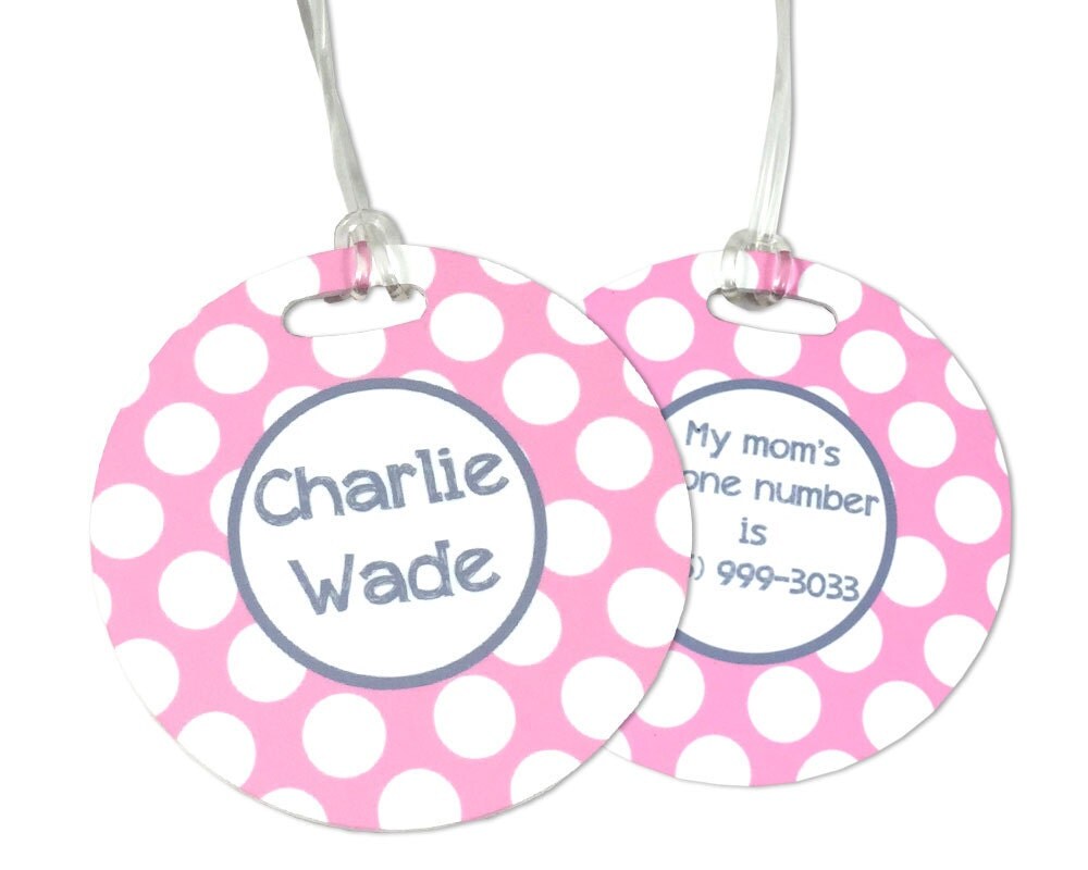 Diaper Bag Tag Baby Girl Pink Personalized Baby by onesassysister