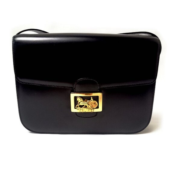 570 Vintage CELINE Iconic Sulky Black Leather by CharmOfVintage  