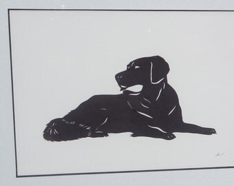 Black Laborador Retriever Paper Cut Silhouette!