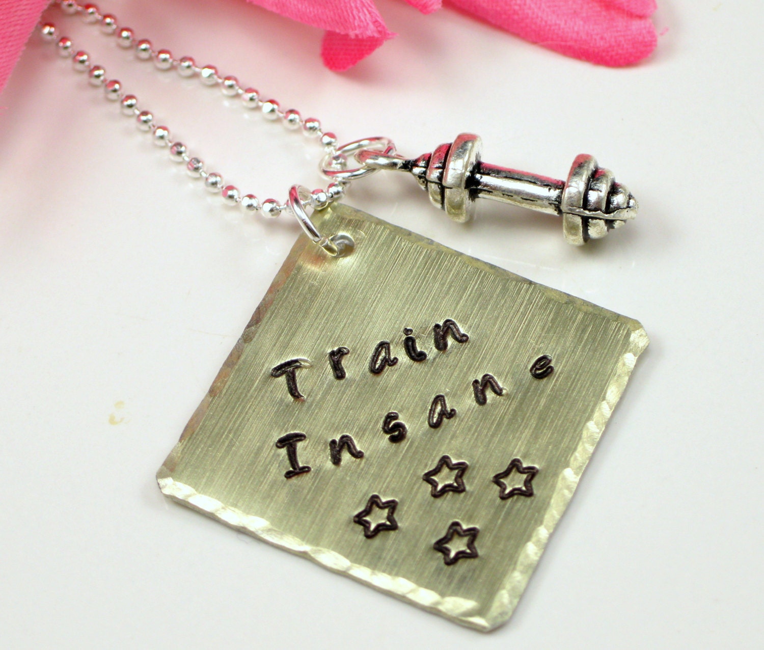 Fitness Necklace Weight Loss Jewelry Stamped by GirlCrewCreations