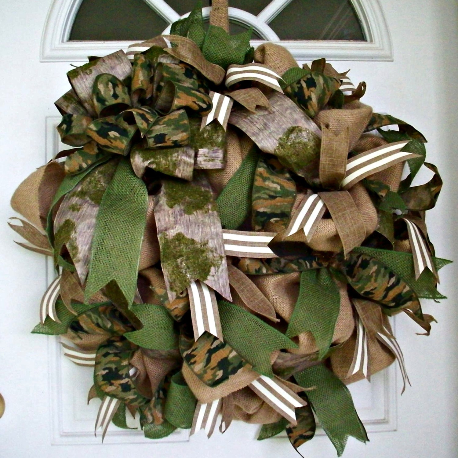 Camo Wreath Burlap Wreath Hunting Wreath Camouflage By Memaandco