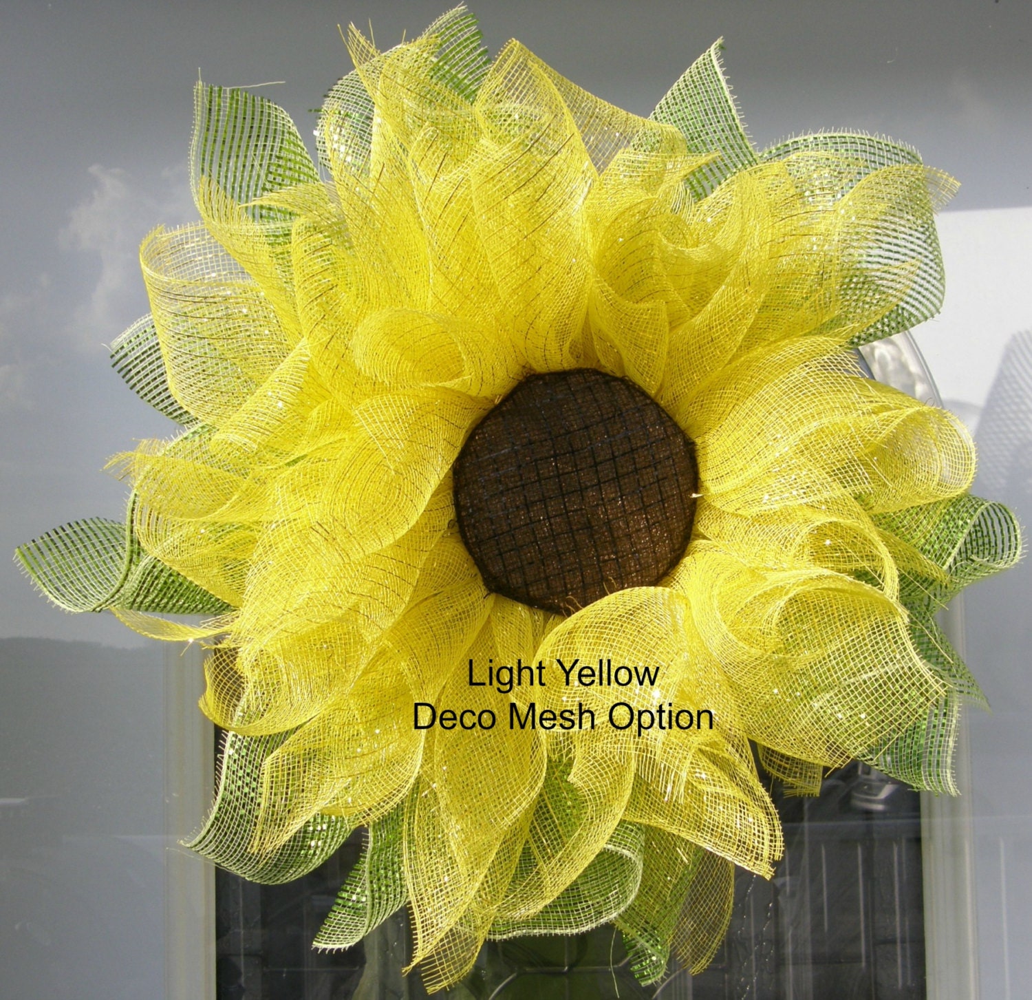 Sunflower Deco Mesh WreathDeco Mesh by HootOwlMeshCreations