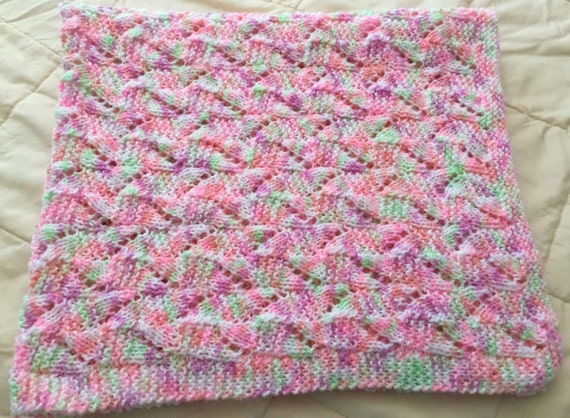 Staggered Squares Knitted Baby Blanket