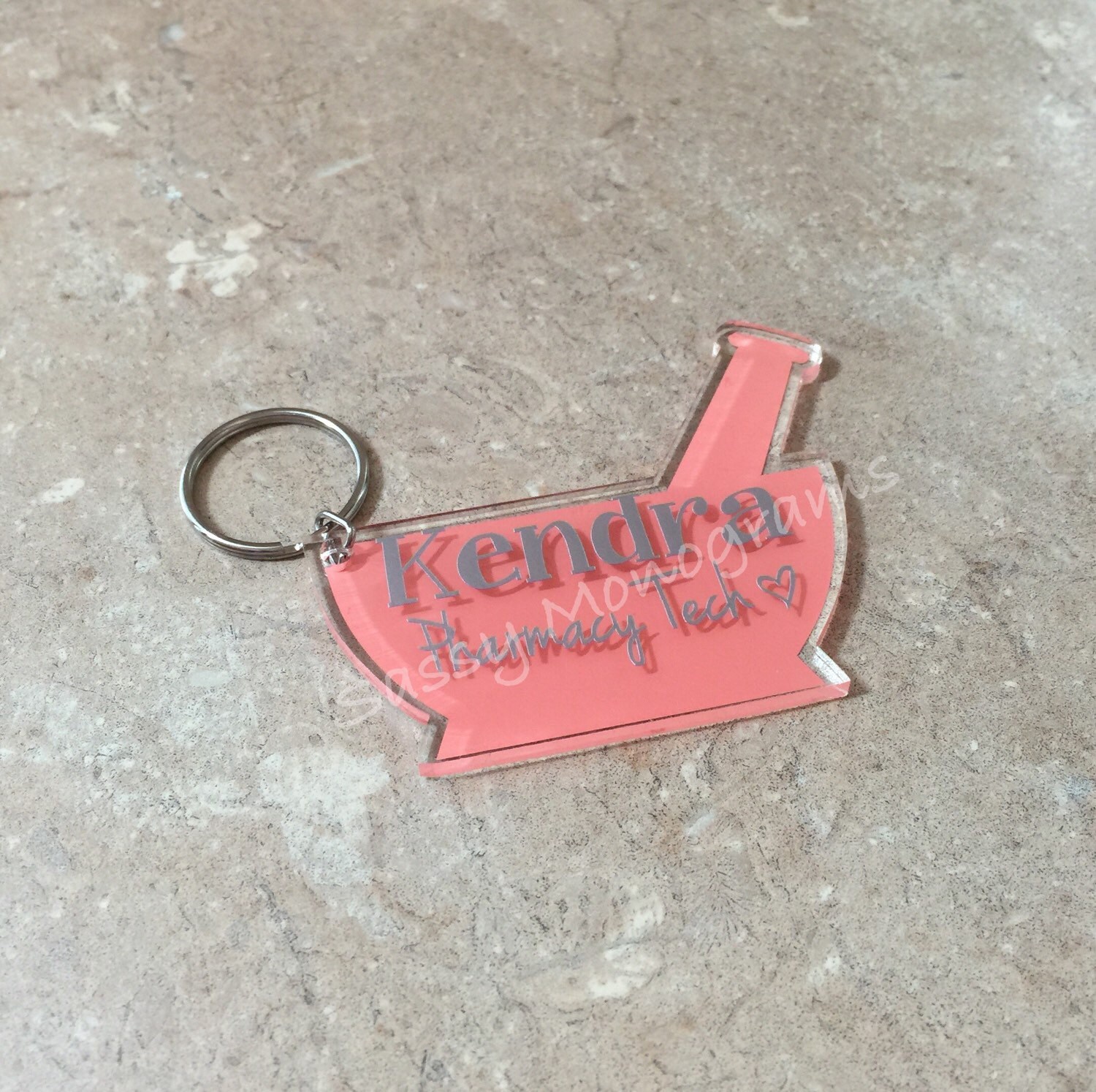 Pharmacy Mortar and Pestle Personalized Monogram Acrylic