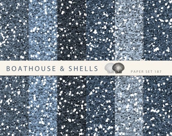 OCEAN BLUE GLITTER digital Scrapbooking paper pack, printable digital papers with glitter effect in different shades of blue, download - 187