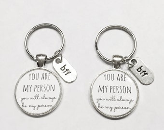 Best Friend Gift, You Are My Person You're My Person Keychain, Best Friend Keychain, BFF Friends Keychain Set