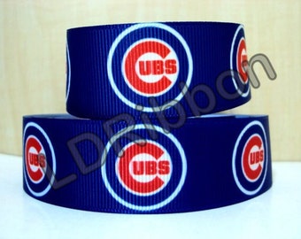 7/8" Cubs Inspired Grosgrain Ribbon