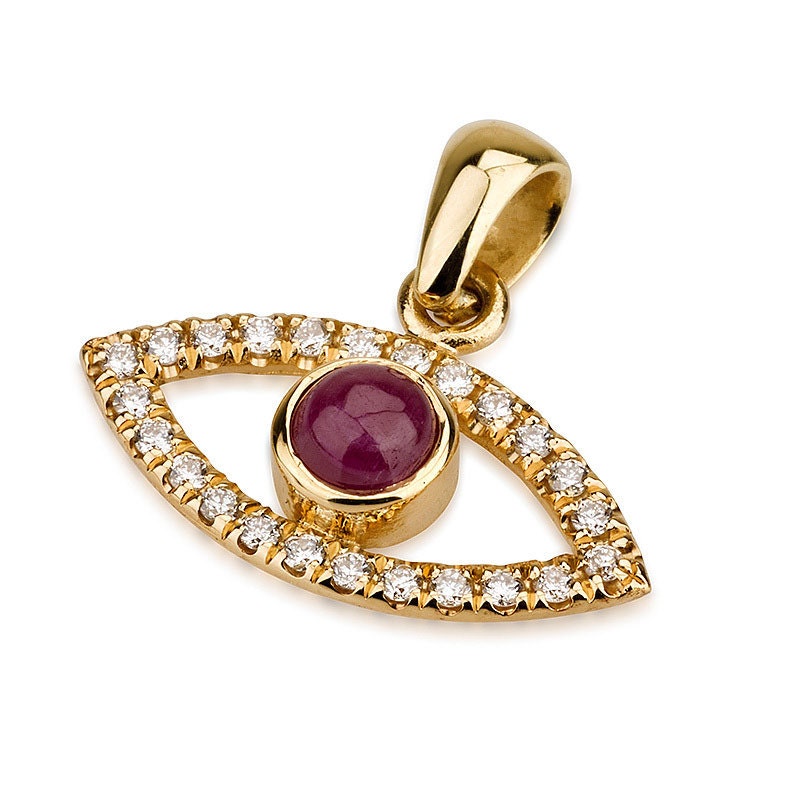 Evil Eye Pendant In 18K Gold Diamond And By UniqueJewishJewelry   Il Fullxfull.788225337 A9qf 